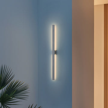 Vara 49.5" Modern Minimalist Indoor/Outdoor Metal 350-Degree Rotate Dimmable Integrated Linear LED Wall Sconce - JONATHAN Y